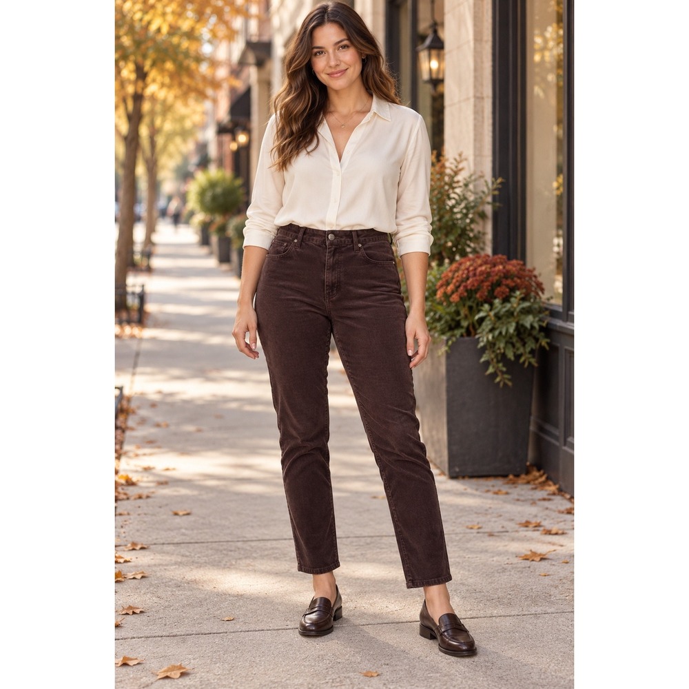 AG Adriano Goldschmied Anthropologie Stevie High Rise Slim Straight Corduroy 30R